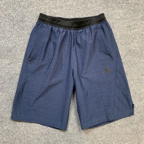 Adidas Shorts Men S Small Navy Black Axis Heathered 2.0 Stretch Workout Running - Picture 2 of 14